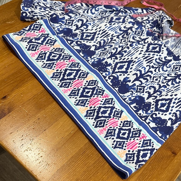 Lilly Pulitzer  Ocean Ridge  Dress  Ikat Blue and White 100%COTTON - Picture 12 of 13